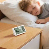 HX42 Ceas de alarmă electronic de interior cu termometru și higrometru – Alb 2