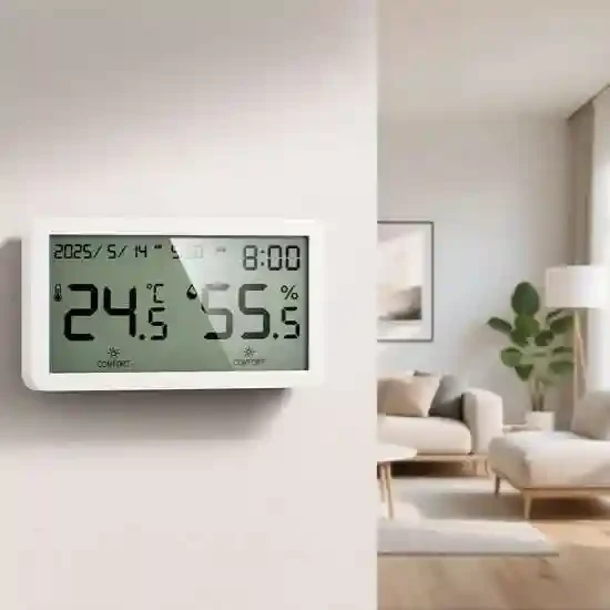 HX42 Ceas de alarmă electronic de interior cu termometru și higrometru – Alb 4
