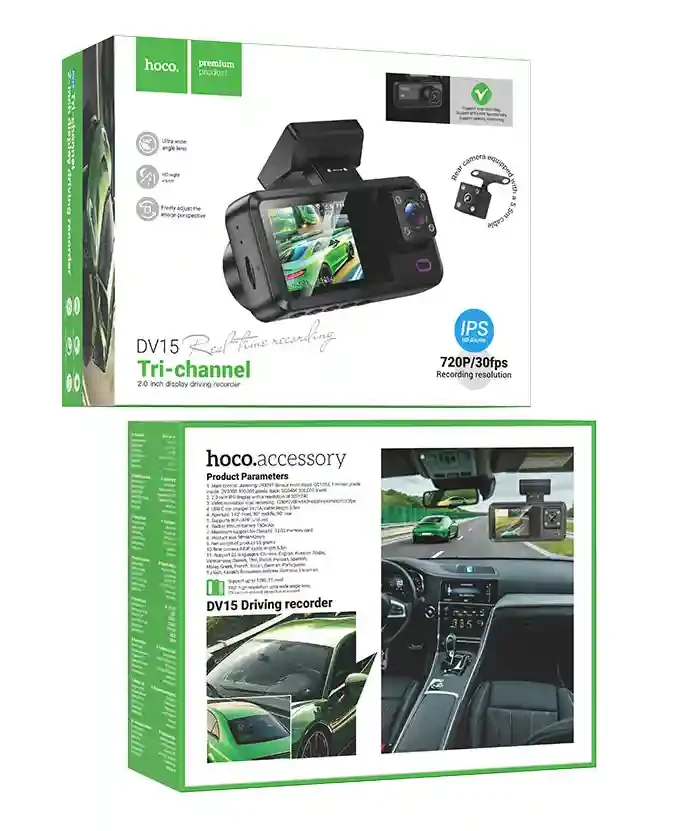 Hoco DV15 Recorder Auto cu Ecran 2” – Negru 6