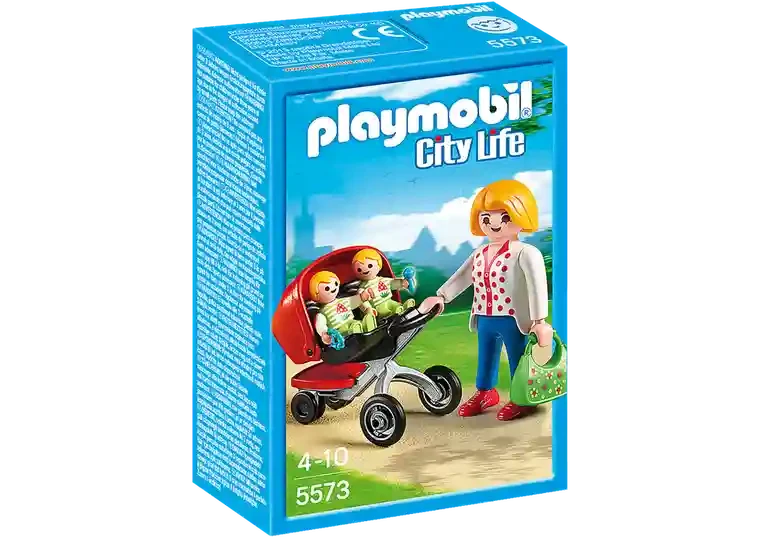 Конструктор Playmobil PM5573 Мама с коляской для близнецов 3