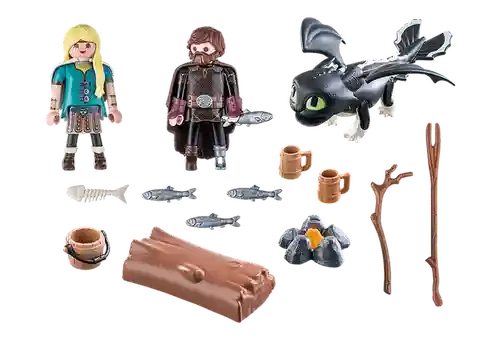Playmobil Dragons: Hiccup Astrid and Dragon 2