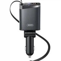 Încărcător auto inteligent 4 în 1 XO CC71 Metal cu cablu retractabil