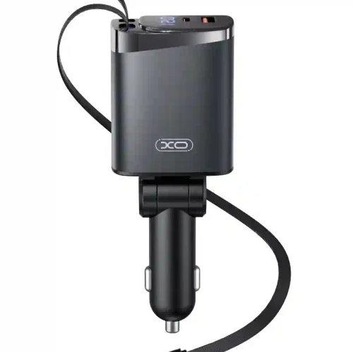 Încărcător auto inteligent 4 în 1 XO CC71 Metal cu cablu retractabil
