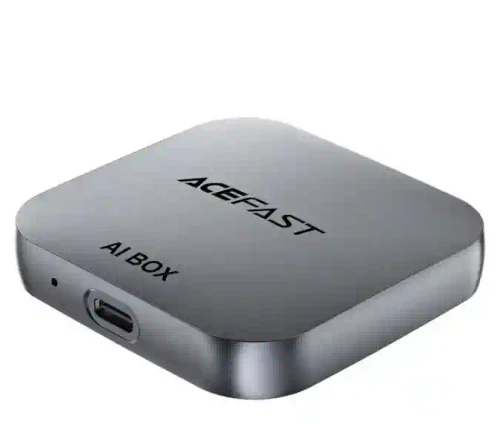 Adaptor wireless AceFast QC2 AI Box CarPlay pentru mașină, gri metalizat
